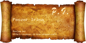 Peszer Irina névjegykártya
